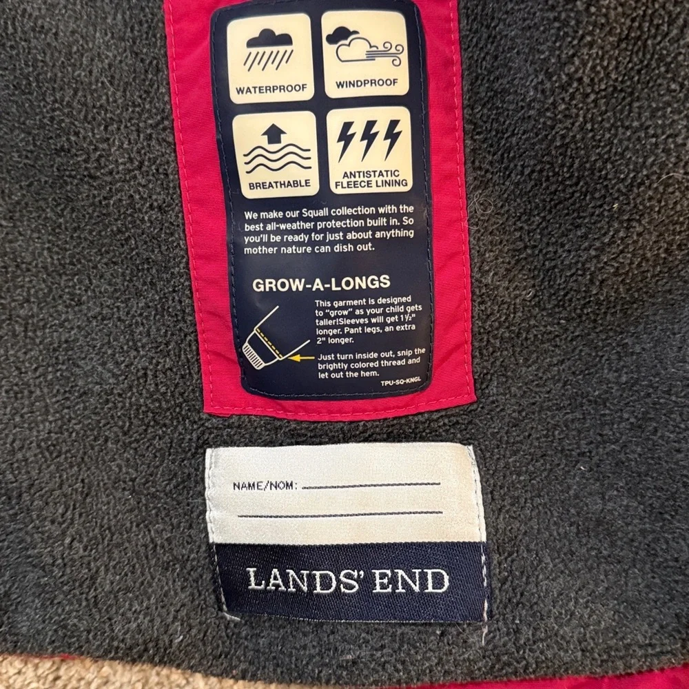 Lands' End squall Raspberry winter coat - Picture 3 of 7